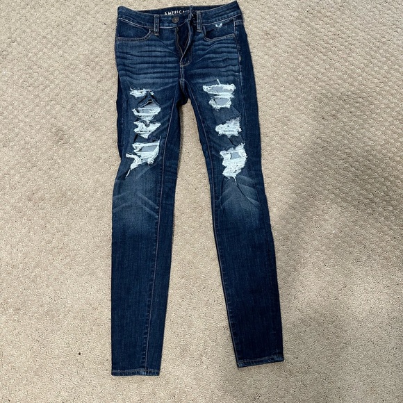Jean Femme AG Adriano Goldschmied Dark Blue - Taille 30, Coupe Extreme Skinny, Occasion Très Bon état